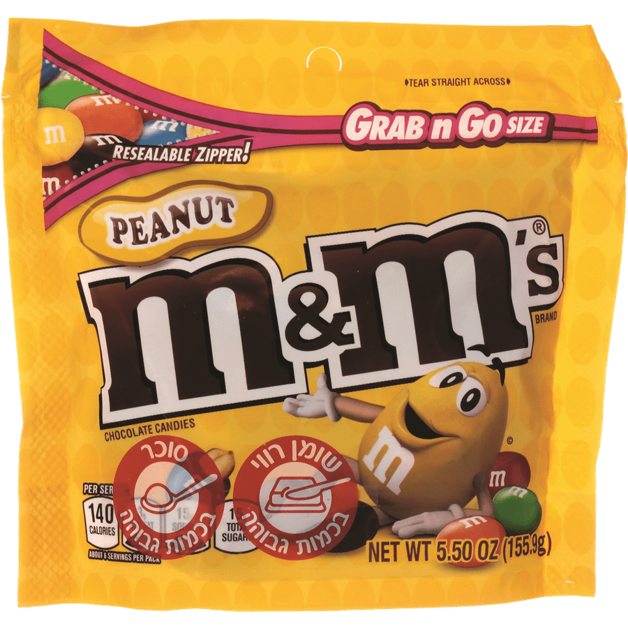 M&M's Chocolate Candies, Peanut, Grab n Go Size - 5.50 oz