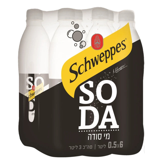 Schweppes Soda Water - 6 x 500 ml