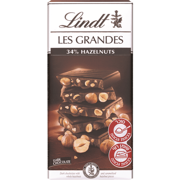 Lindt Les Grandes Dark Chocolate Bar - Roasted Hazelnut