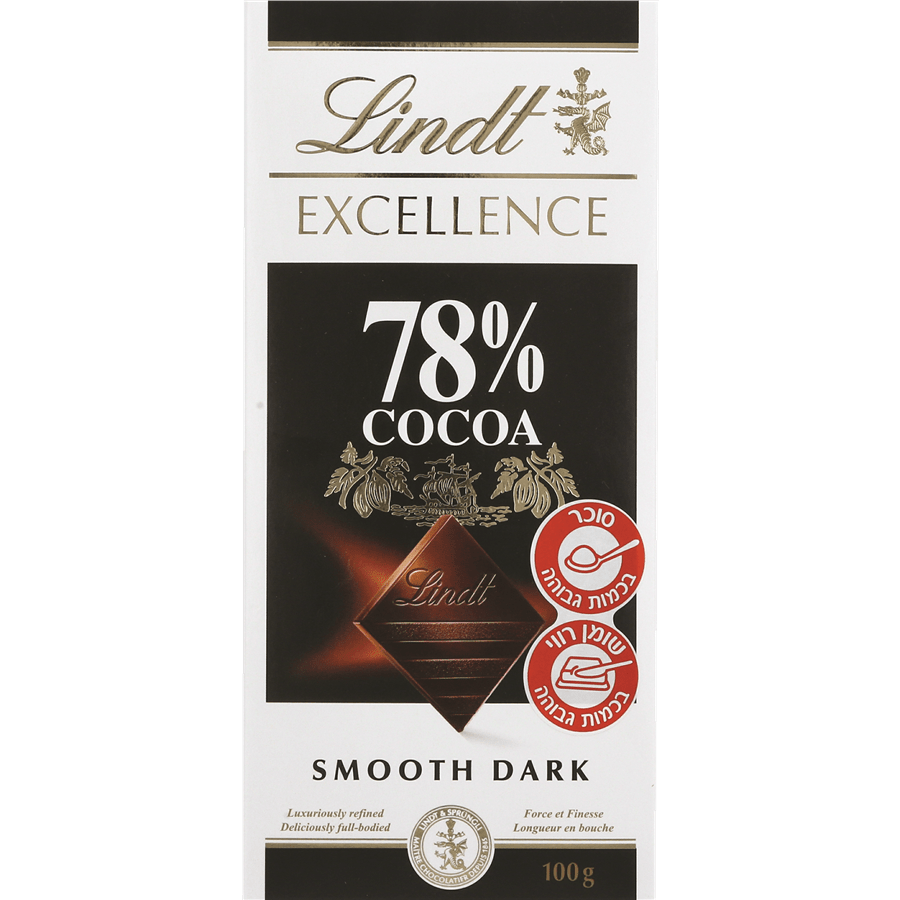 Lindt Excellence Chocolate Bar - 78% Cocoa – Shoppy Supermarket Israel