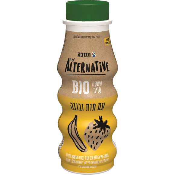 Tnuva Alternative Bio Soy Beverage - strawberry banana flavor