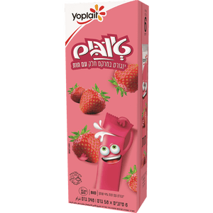 Yoplait Kids Strawberry Tubes Yogurt 6% - Pack of 6